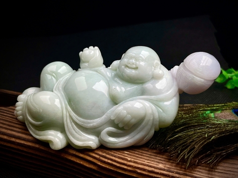 NT1303 Phật Di Lặc- Hoan Hỉ -Tài Lộc  ngọc phỉ thuý tự nhiên (Jadetie A)