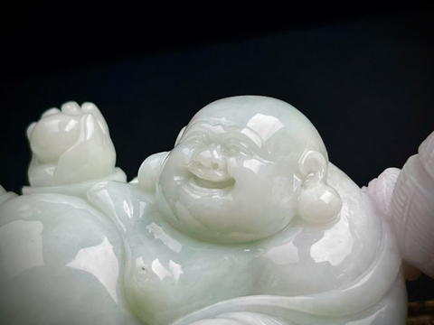 NT1303 Phật Di Lặc- Hoan Hỉ -Tài Lộc  ngọc phỉ thuý tự nhiên (Jadetie A)