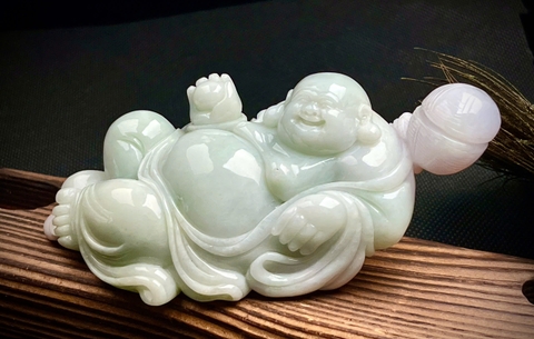 NT1303 Phật Di Lặc- Hoan Hỉ -Tài Lộc  ngọc phỉ thuý tự nhiên (Jadetie A)