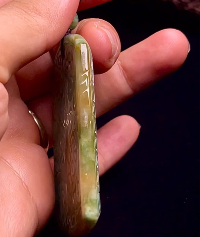 NT1410 Mặt dây Phúc như ý ngọc phỉ thúy tự nhiên ( Jadeite A)