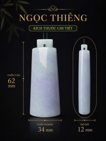 NT1422 Mặt dây VÔ SỰ BÀI ngọc phỉ thuý tự nhiên ( JADEITE A)