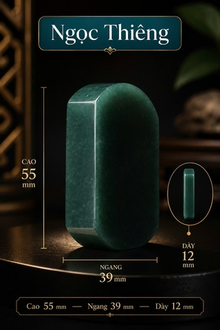 NT1424 Mặt dây VÔ SỰ BÀI ngọc mặc thuý tự nhiên   ( JADEITE A)