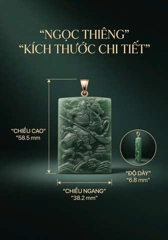 NT1425 Mặt dây QUAN CÔNG ngọc mặc thuý tự nhiên ( JADEITE A)