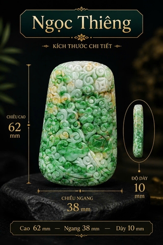 NT1427 Mặt dây CÁT TƯỜNG NHƯ Ý ngọc phỉ thuý tự nhiên ( JADEITE A)