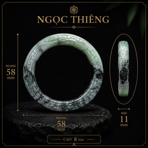 NT1413 Vòng tay 58mm ngọc phỉ thúy tự nhiên ( JADEITE A)