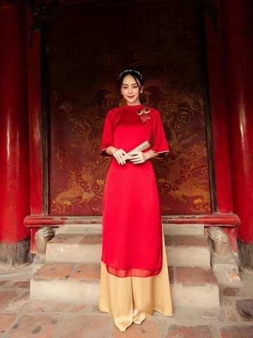 ao-do-tay-ngan-hoac-tiet-tren-vai-vn-long-dress