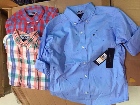 Áo sơ mi nam tay dài in chữ Tommy  B2677