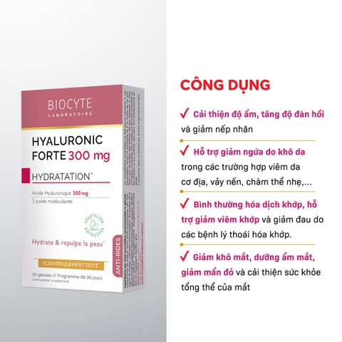 Combo 2 B17 Thực phẩm bảo vệ sức khỏe Hyaluronic Forte 300mg - Biocyte