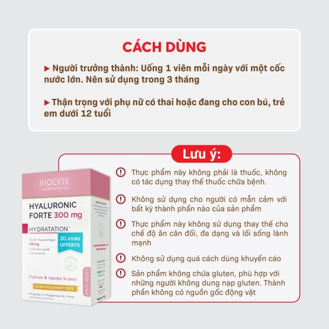 B17C Thực phẩm bảo vệ sức khỏe Hyaluronic Forte 300mg - Biocyte