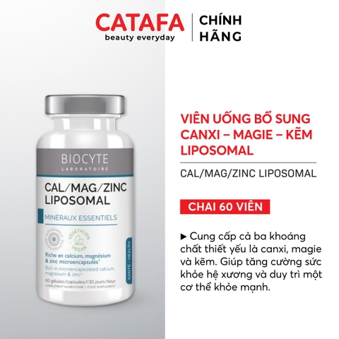 B20 Thực phẩm bảo vệ sức khỏe Cal/Mag/Zinc Liposomal - Biocyte
