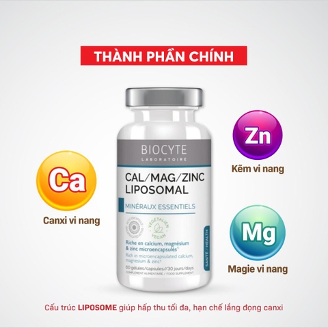 Combo 2 B20 Thực phẩm bảo vệ sức khỏe Cal/Mag/Zinc Liposomal - Biocyte