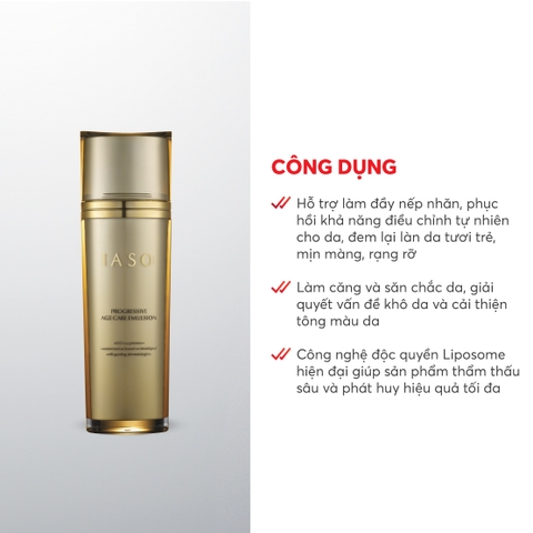 I18 Sữa dưỡng ẩm giúp săn chắc da và giảm nếp nhăn Progressive Age Care Emulsion - IASO