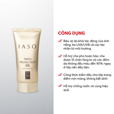 Combo 2 I30 Kem nền trang điểm Triple Protection BB SPF30 PA++ - IASO