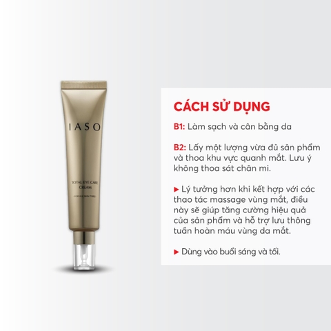 I59 Kem dưỡng vùng mắt giúp làm sáng da và giảm nếp nhăn Total Eye Care Cream - IASO