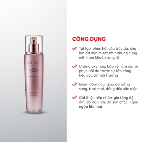 I82 Tinh chất giúp làm sáng da và giảm nếp nhăn Youth Multi Essence Ampoule - IASO