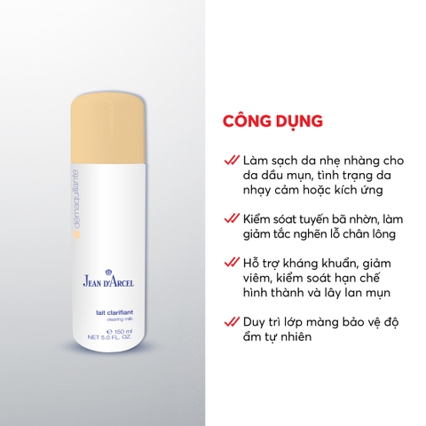 Combo 2 J107 Sữa rửa mặt Clearing Milk - Jean d'Arcel