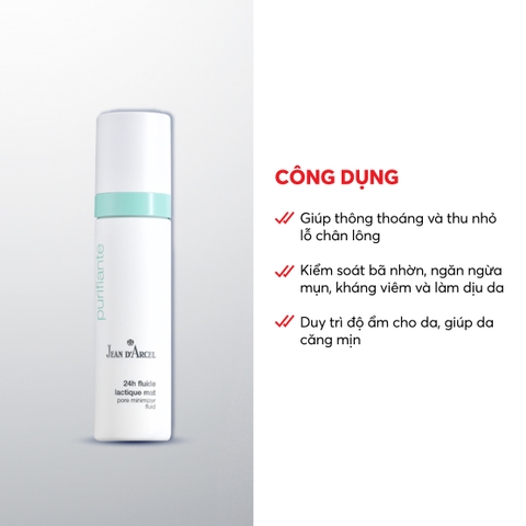 J112 Sữa dưỡng giúp giảm bóng nhờn, se khít lỗ chân lông Pore Minimizer Fluid - Jean d'Arcel