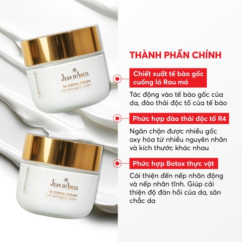 J152 Kem dưỡng De Luxe giúp giảm nhăn và chảy xệ da La Crème De luxe - Jean d'Arcel