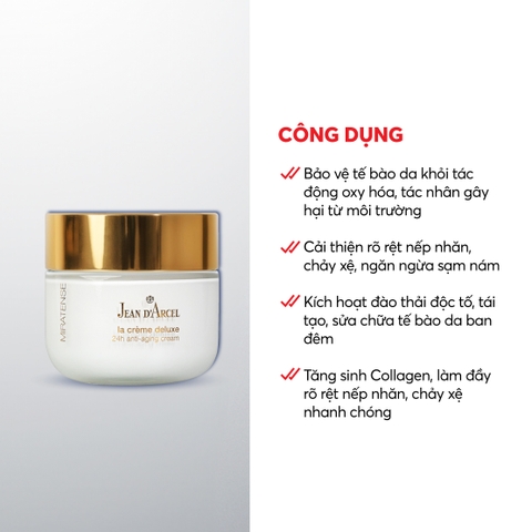 J152 Kem dưỡng De Luxe giúp giảm nhăn và chảy xệ da La Crème De luxe - Jean d'Arcel