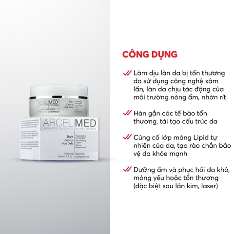 J19 Kem dưỡng ẩm, làm dịu và giảm khô da Dermal Age Defy (Light) - Jean d'Arcel