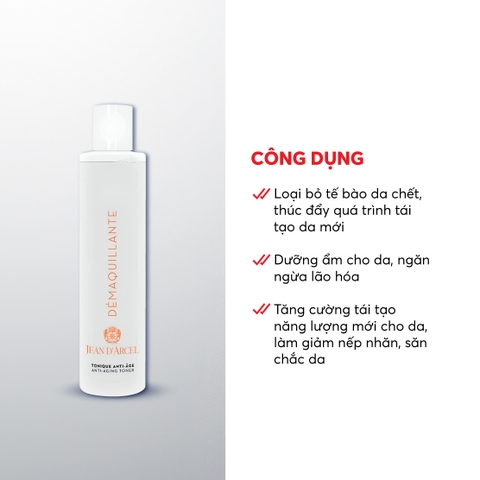 J218 Nước cân bằng Anti-aging giúp dưỡng ẩm và làm mịn da lão hóa Anti-Aging Toner - Jean d'Arcel