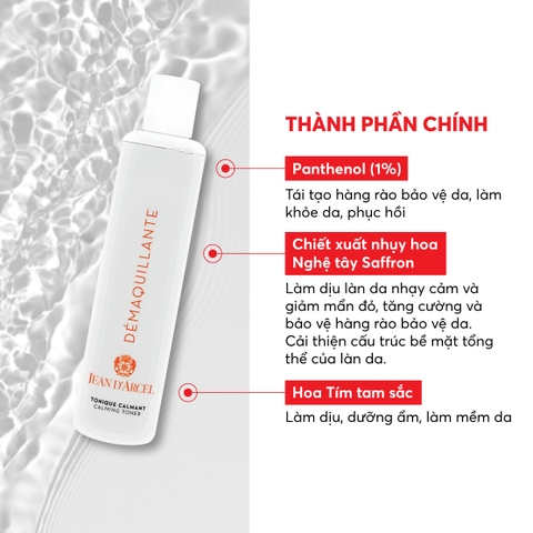J219 Nước cân bằng giúp dưỡng ẩm và làm dịu da Calming Toner - Jean d'Arcel