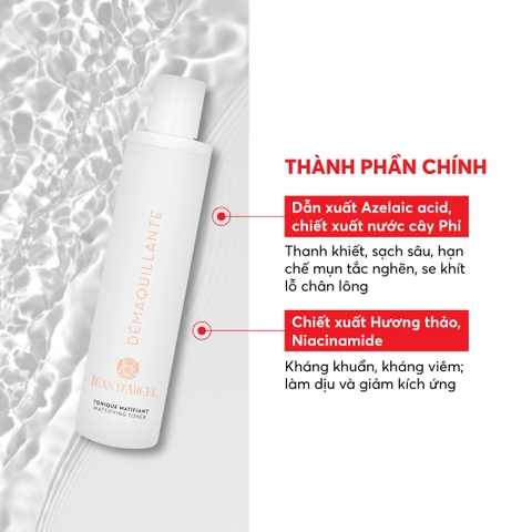 J226 Nước cân bằng Mattifying cho da dầu, da mụn Mattifying Toner - Jean d'Arcel
