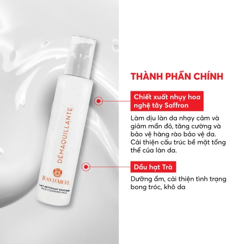 J228 Sữa rửa mặt Mild Cleansing Milk - Jean d'Arcel