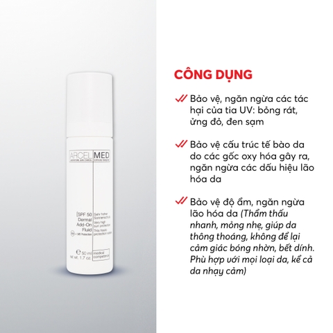 J28 Sữa chống nắng SPF50 Dermal Add-On Fluid - Jean d'Arcel