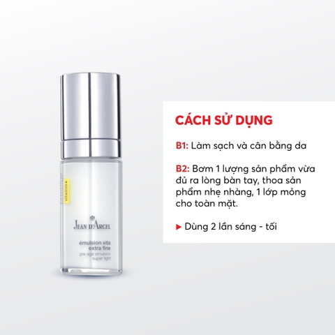 J75 Sữa dưỡng hỗ trợ sáng mịn da Émulsion Vita Extra Fine - Jean d'Arcel