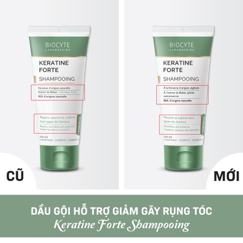 Combo 2 B12 Dầu gội hỗ trợ giảm gãy rụng tóc Keratine Forte Shampooing - Biocyte