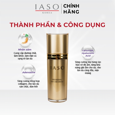 Combo 2 I19 Tinh chất dưỡng ẩm giúp làm sáng mịn, giảm nếp nhăn và săn chắc da Progressive Age Care Serum - IASO