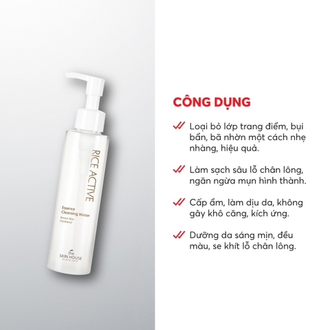 T67 Nước tẩy trang Rice Active Essence Cleansing Water - The Skin House