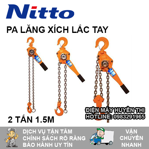 Pa lăng xích lắc tay Nitto 2 tấn