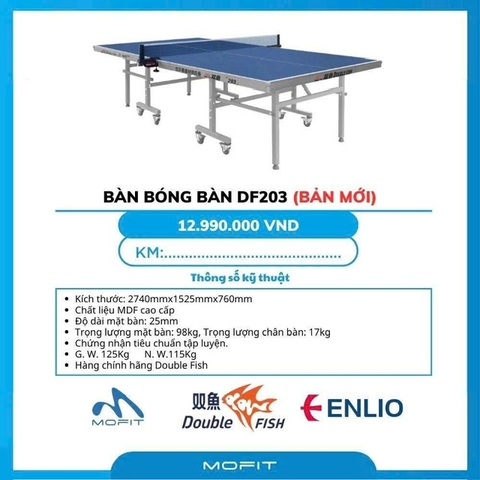 Bàn Double Fish DF203 (bản mới)