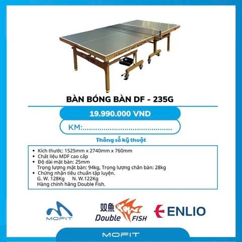 Bàn Double Fish DF 235G