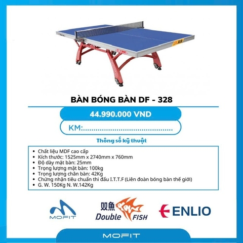 Bàn Double Fish DF 328