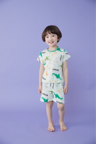 Bộ pijama cộc Olomimi bé trai Dinosaur