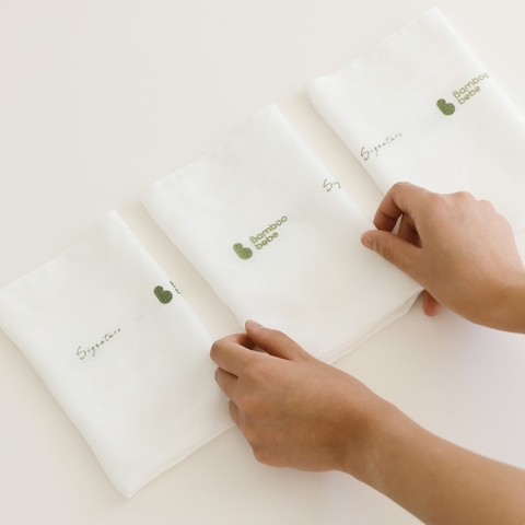 Khăn sữa sợi tre Embossed Pure trắng 5chiếc/set
