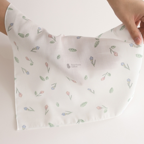 Khăn sữa sợi tre Embossed họa tiết 5chiếc/set (Flower bud)