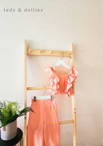 Ted & Dollies Set quần áo crop - hồng cam - TDS2309