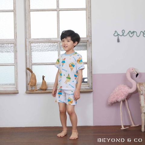 Bộ pijama cộc Olomimi bé trai Blue Ice Cream