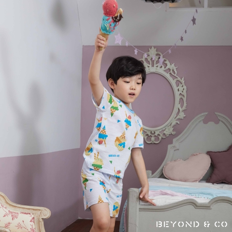 Bộ pijama cộc Olomimi bé trai Blue Ice Cream