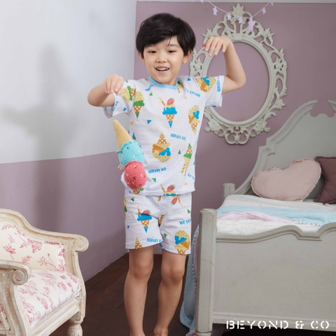 Bộ pijama cộc Olomimi bé trai Blue Ice Cream