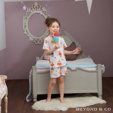 Bộ pijama cộc Olomimi bé gái Pink Ice Cream