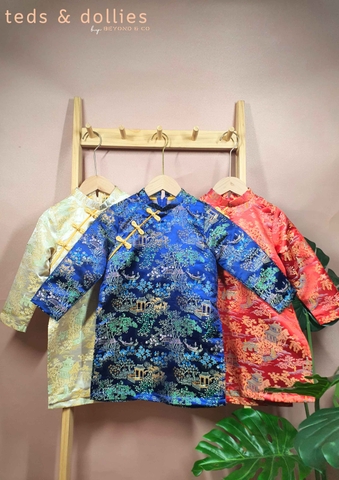 Áo dài thủy mặc cho bé trai xanh - TDAD2402X