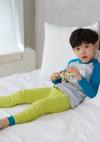 Bộ Pijama dài tay Olomimi bé trai - Green tea