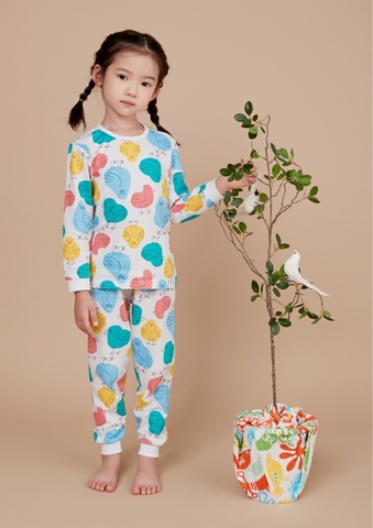 Bộ pijama dài Olomimi bé trai/bé gái Bird Friends