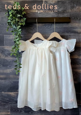 Váy Chloe Dress - Họa tiết in nơ nổi trắng - TDS2402