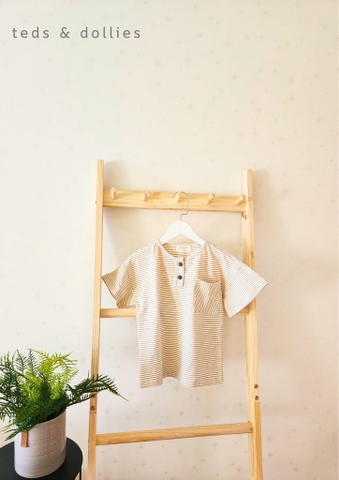 Ted & Dollies Áo phông kẻ nâu - TDS2322